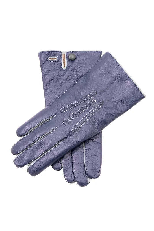 light snowboard gloves -  Midnight Blue Touchscreen Lamb Nappa Gloves