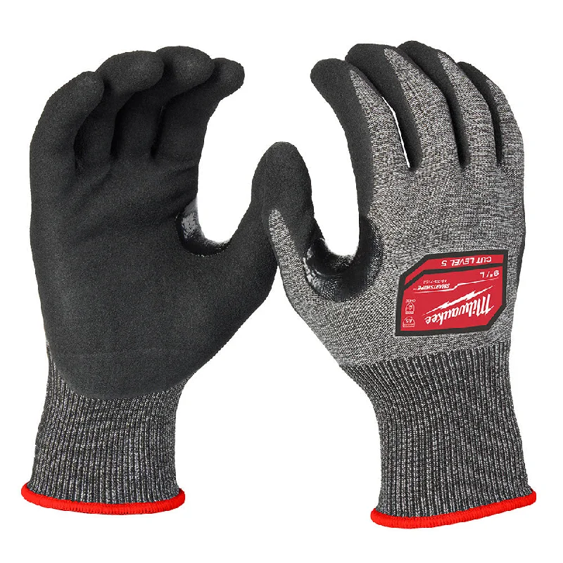 padded tactical gloves -  Milwaukee 48-73-7152 Cut Level 5 High-Dexterity Nitrile Dipped Gloves - L