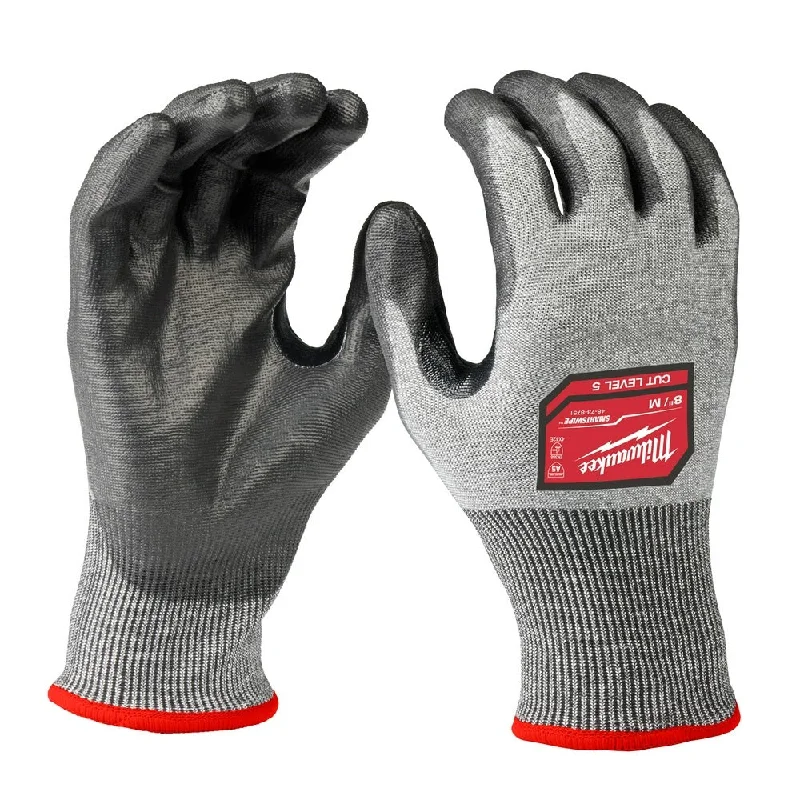 breathable safety gloves -  Milwaukee 48-73-8751 Cut Level 5 High Dexterity Polyurethane Dipped Gloves - M