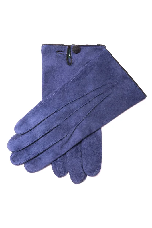 light fashion gloves -  Navy Unlined Lamb Suede Gloves