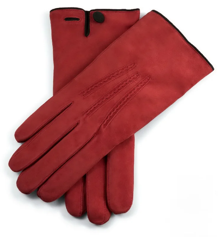 waterproof golf gloves -  Rust Cashmere Lined Lamb Suede Gloves