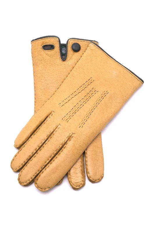 waterproof safety gloves -  Chamois Yellow Cashmere Lined Peccary Gloves