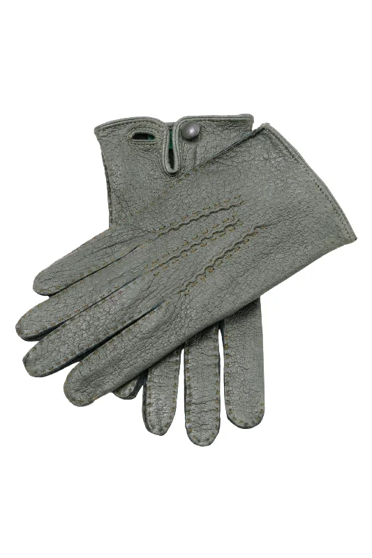 durable safety gloves -  Racing Green Unlined Peccary Gloves