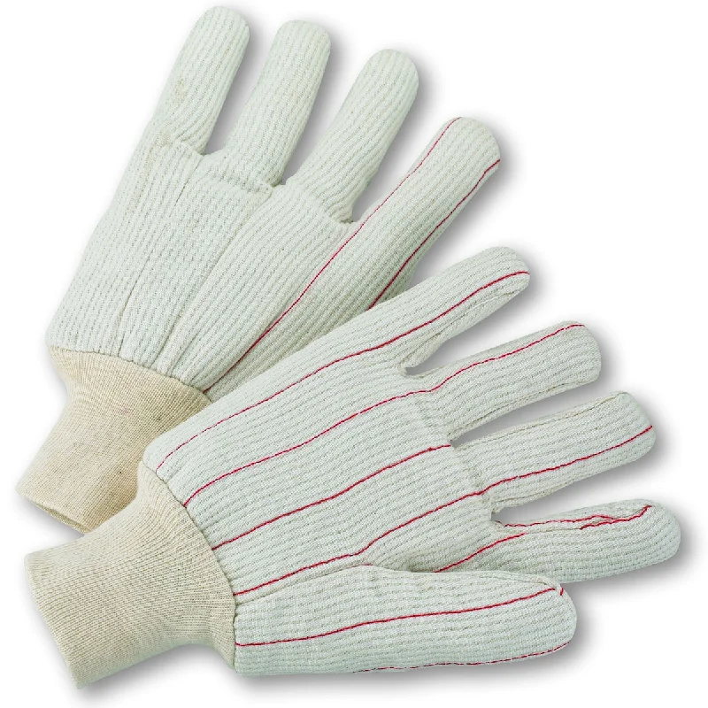 breathable women’s gloves -  PIP K81SCNCI Polyester/Cotton Corded Double Palm Glove with Nap-In Finish Natural Knit Wrist Safety Glove(One Dozen)