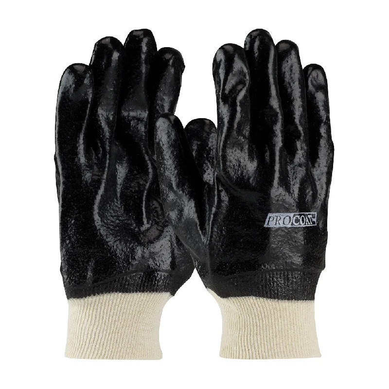 padded tactical gloves -  ProCoat 58-8015R Interlock Liner and Semi-Rough Finish Knit Wrist Premium PVC Dipped Safety Glove (One Dozen)