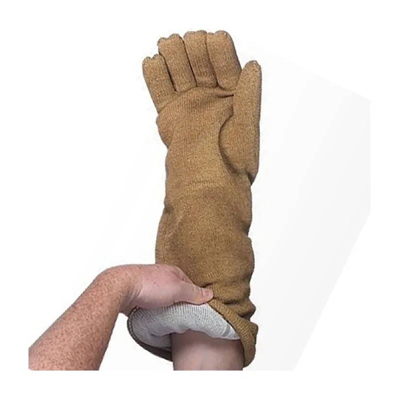 flexible ski gloves -  QRP Qualatherm 55G 18" Heat and Cold Resistant Electrostatic Dissipative Glove with PBI Outer Shell and Nylon/Wool Lining