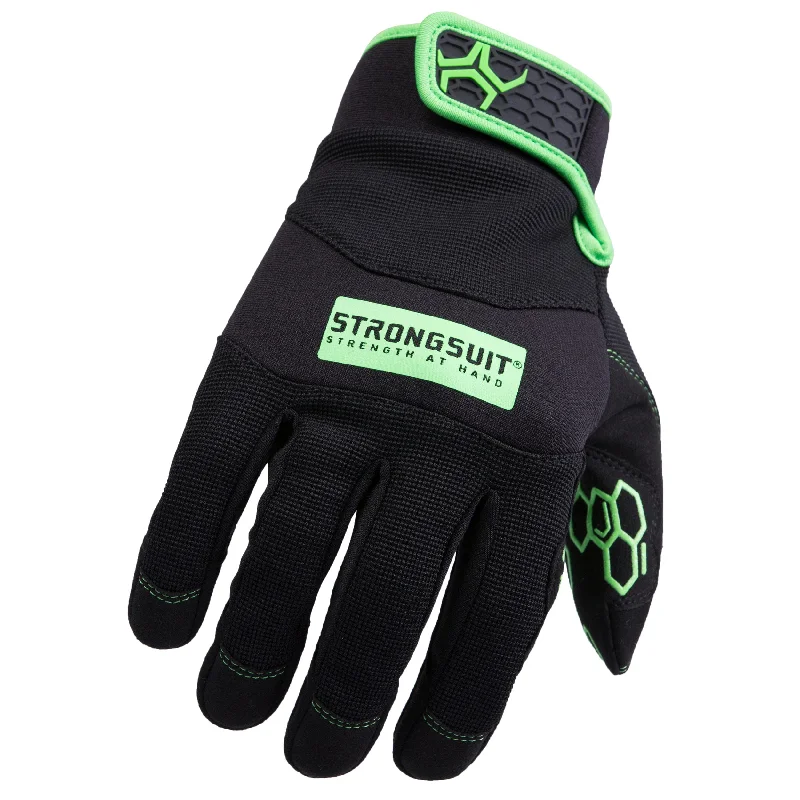 non-slip men’s gloves -  Grasper Gloves, Black/Green, Medium