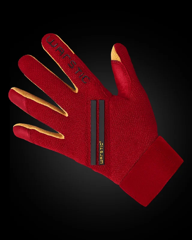 flexible ski gloves -  WORKMAN3 BATTING GLOVES "RED/BLACK"