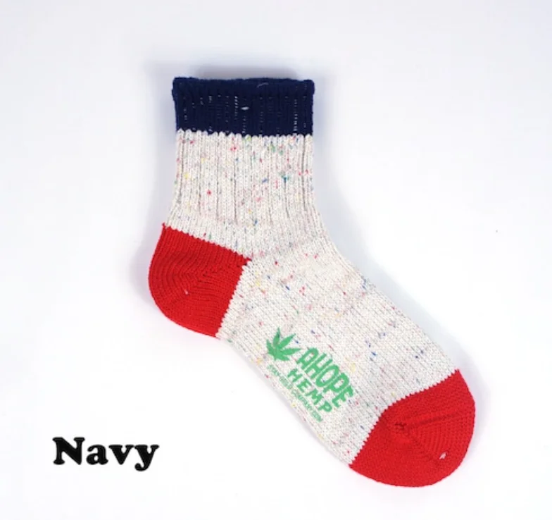 sock stock ankle -  A Hope Hemp Socks (HSX-010) - Navy