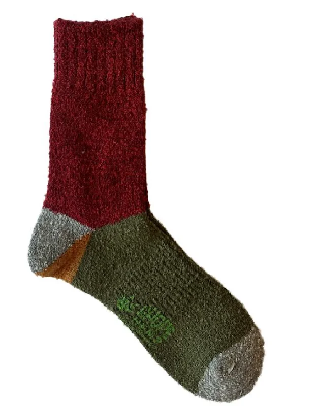 sock trends crew -  A Hope Hemp Socks - HSX-271 (Red Khaki)