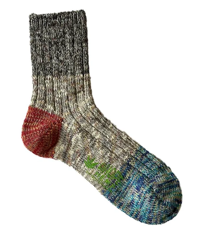 sock promotions ankle -  A Hope Hemp Socks - HSX-283 (Brown Blue)