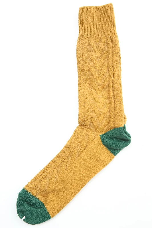 sock drying ankle -  Anonymous Ism Chaussette Cable high crew - yellow