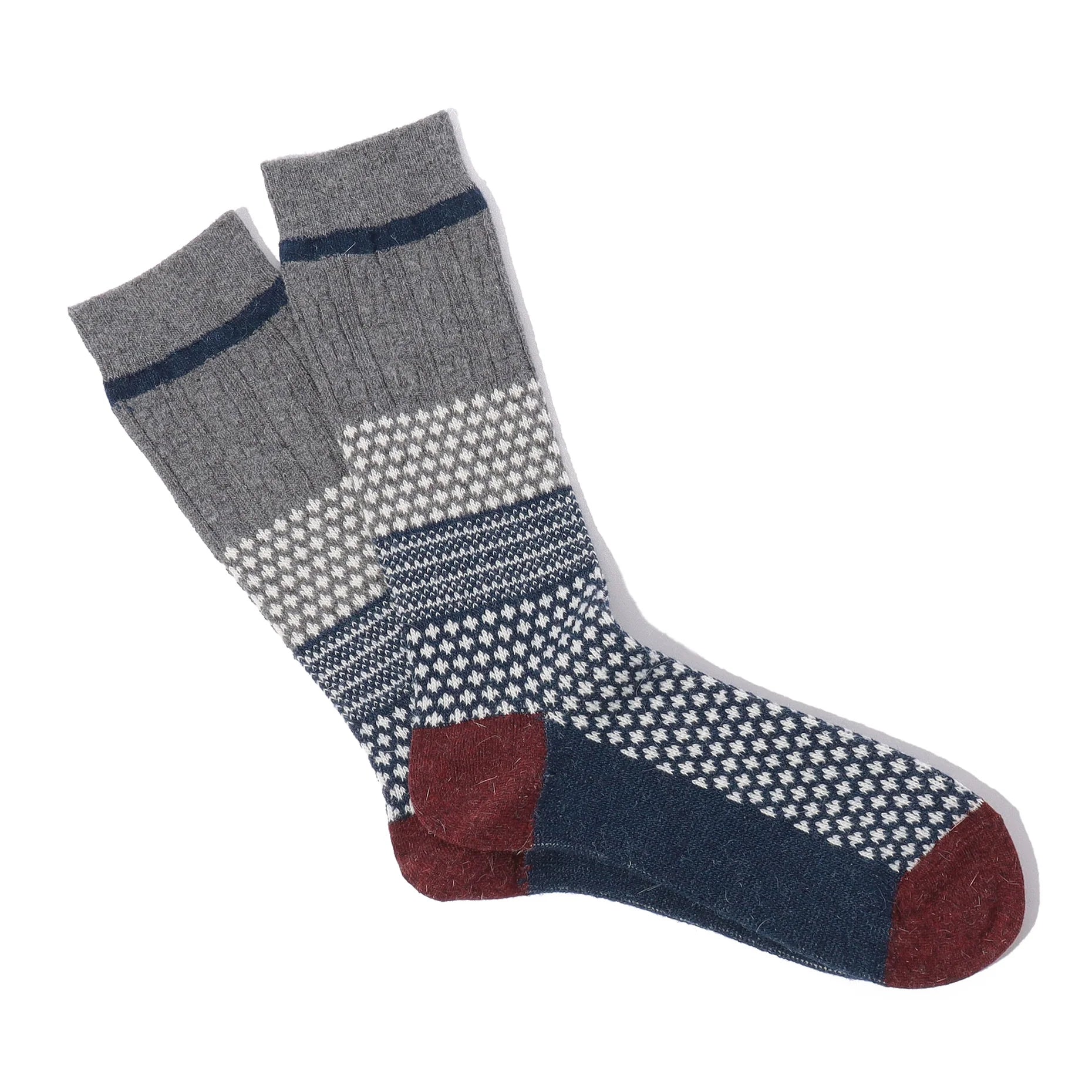 sock patterns ankle -  Anonymous Ism - Chestnut JQ Crew - Navy