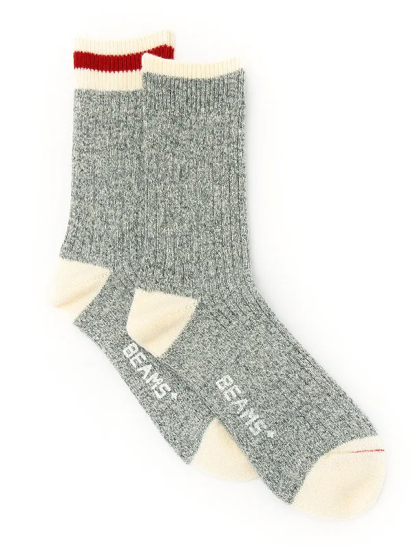 sock discounts compression -  Beams Plus 2-pack RAG Socks - GREY (LINE: RED)