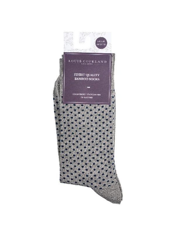 sock prices crew -  Bamboo Dotted Print Socks Grey