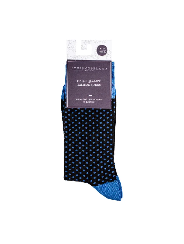 sock returns ankle -  Bamboo Dotted Print Socks Navy/blue