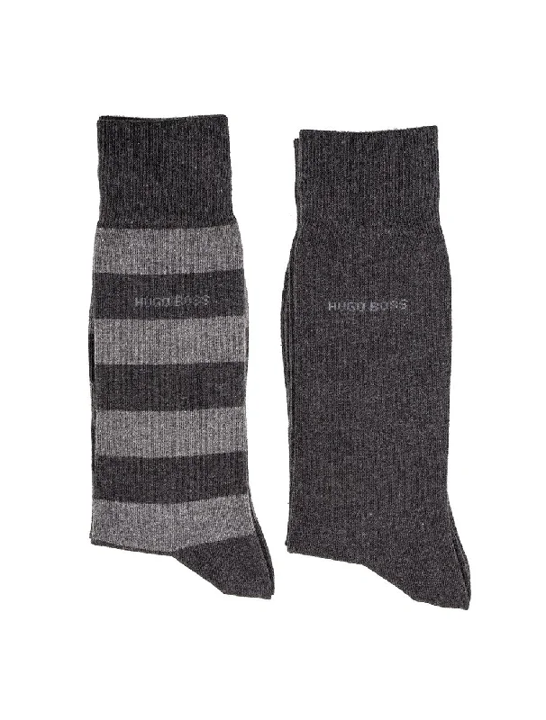 sock uses crew -  Boss 2P Block Stripe Sock Charcoal