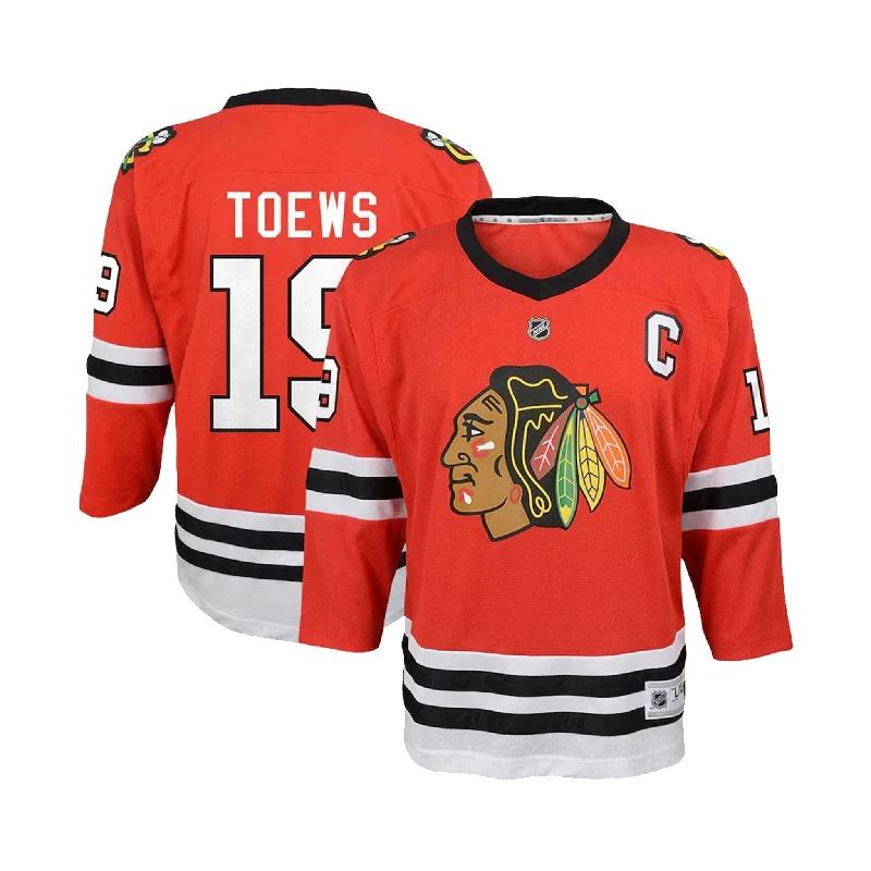 sock storage knee -  Chicago Blackhawks Home Outer Stuff Replica Junior Jersey - Jonathan Toews