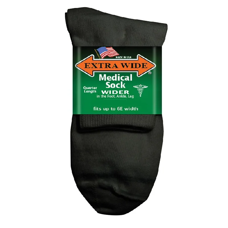 sock inventory knee -  Extra Wide Medical Sock - Quarter Length in Black