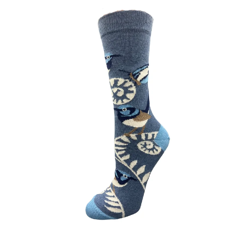 sock care compression -  Fairy Wren Crew Socks - Australian Bird Range