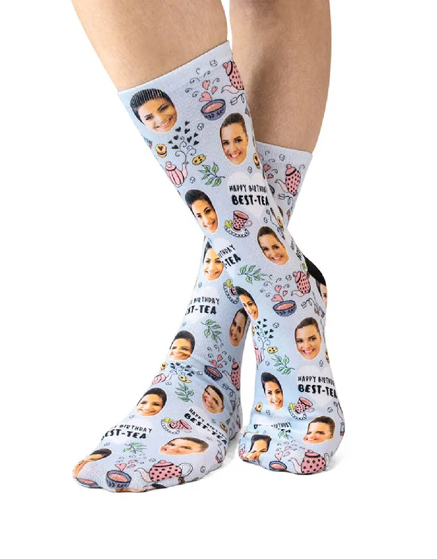 sock care compression -  Happy Birthday Best-Tea Socks