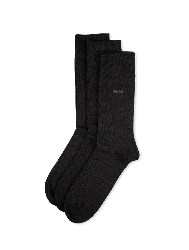 sock colors knee -  3 Pack Cotton Blend Socks Charcoal