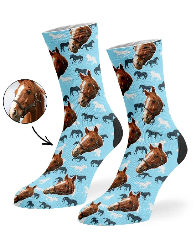 sock offers compression -  Horse Print Socks