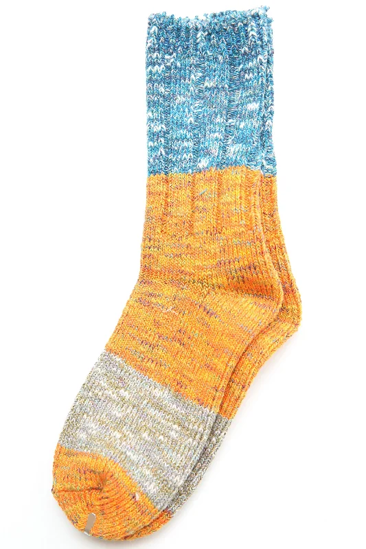 sock shipping knee -  Kapital 56 Yarns GOGH Stretch Socks - Orange