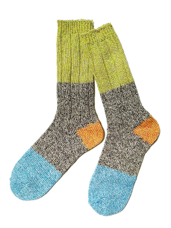 sock refunds ankle -  Kapital 56 Yarns Linen Grandrlle Socks - Yellow / Green