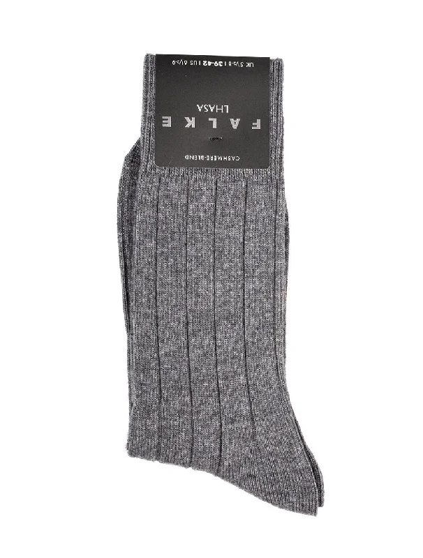 sock comfort crew -  Lhasa Rib Socks Grey