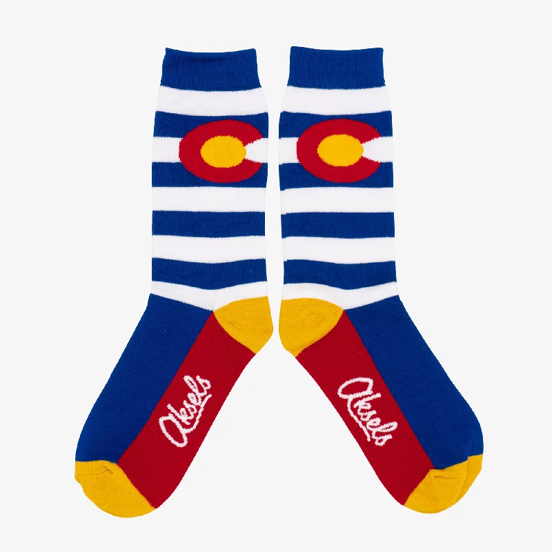 sock ratings knee -  Men's Colorado Flag Dress Socks