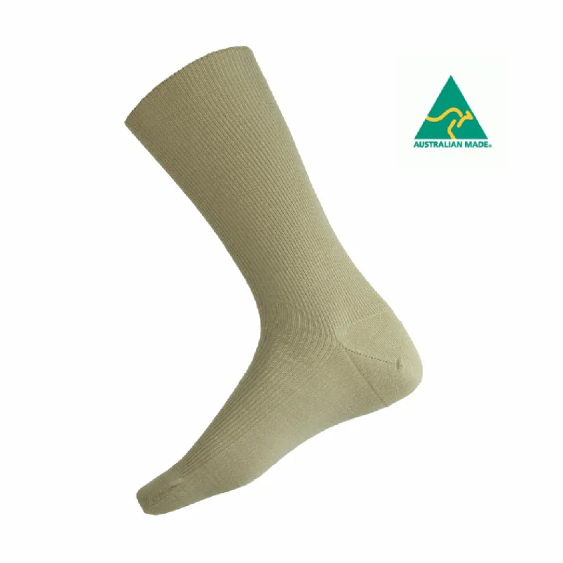 sock patterns compression -  Extra Wide Wool Blend Men's Socks in Sand (Fits Size 13-16) - Aussie Made