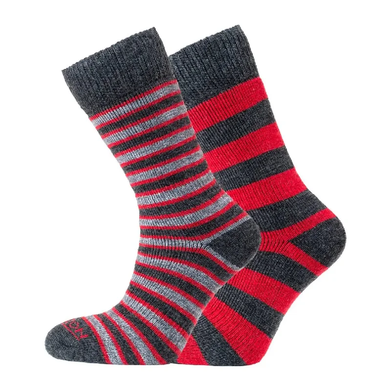 sock prices knee -  Merino Heritage Outdoor 2 Pack Red/Navy Stripe