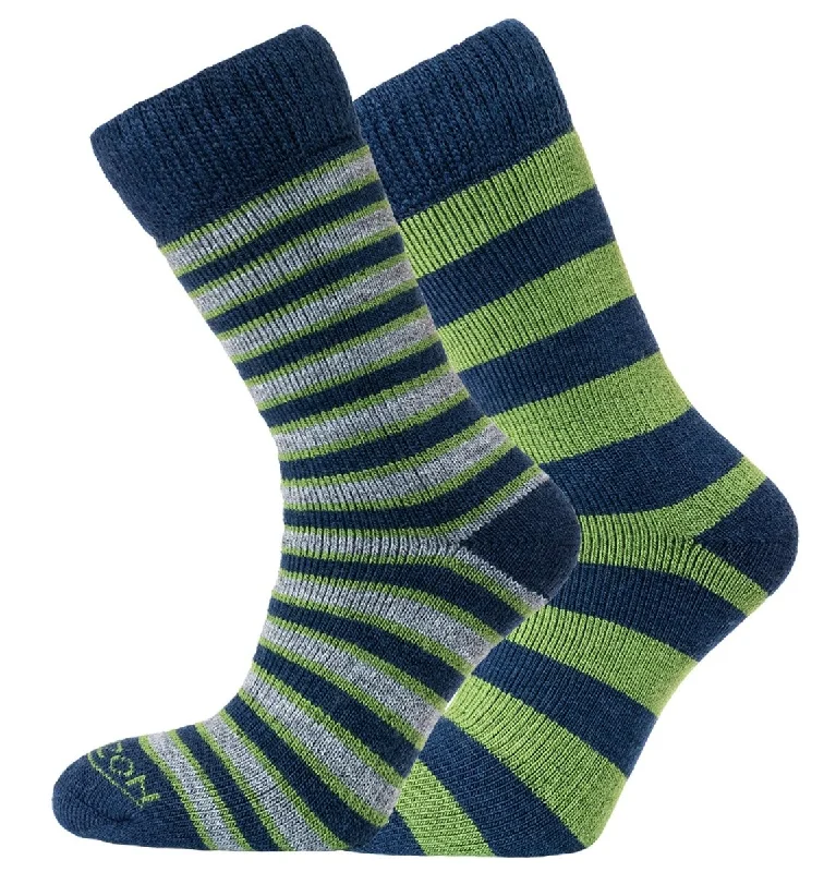 sock codes crew -  Merino Outdoor 2-Pack - Green/Navy