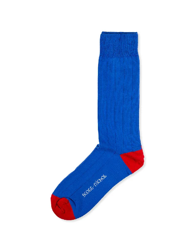 sock offers knee -  Burford Rib Contrast Sock Blue