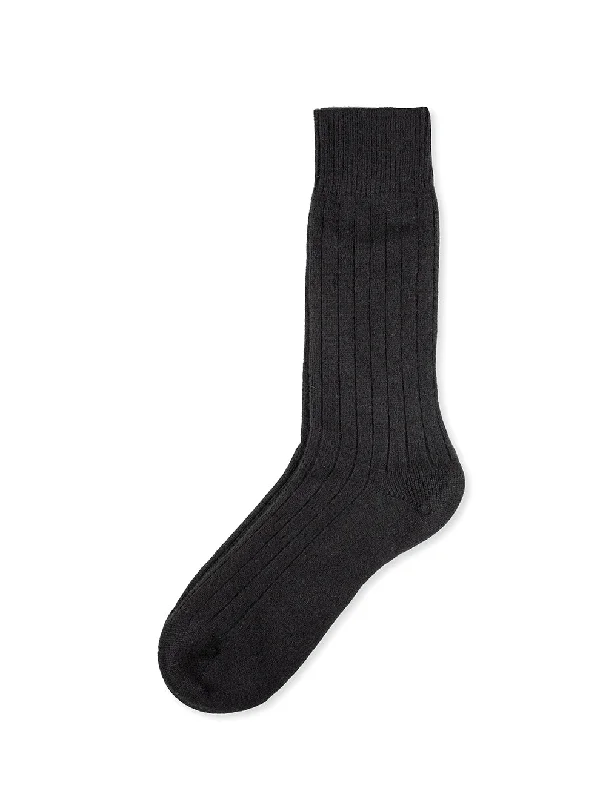 sock stock knee -  Cashmere Sock Black