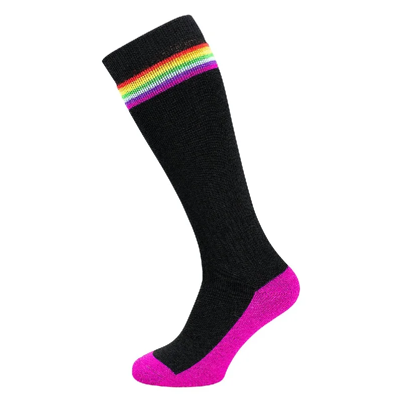 sock selection ankle -  Performance Pattern Ski Sock - Multi Stripes Black