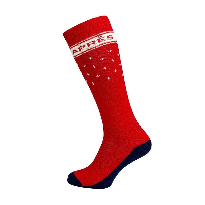 sock reviews crew -  Performance Pattern Ski Sock - Aprés Ski Red