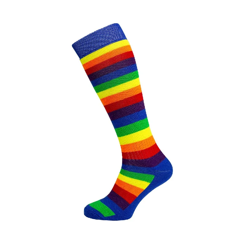 sock inventory ankle -  Performance Pattern Ski Sock - Rainbow Blue