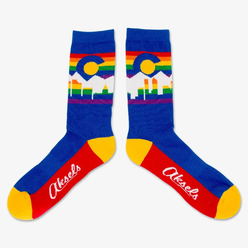 sock sizes crew -  Rainbow Denver Skyline Socks