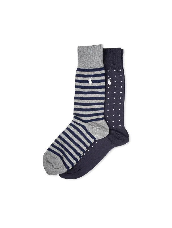 sock comfort crew -  Dot Stripe 2 Pack Socks Multi