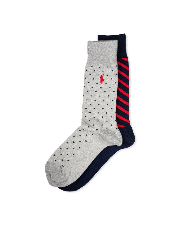 sock shipping crew -  Dot Stripe 2 Pack Socks Multi