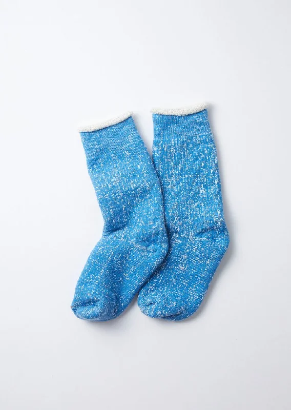 sock stock crew -  RoToTo Double Face Crew Knit Sock - Blue