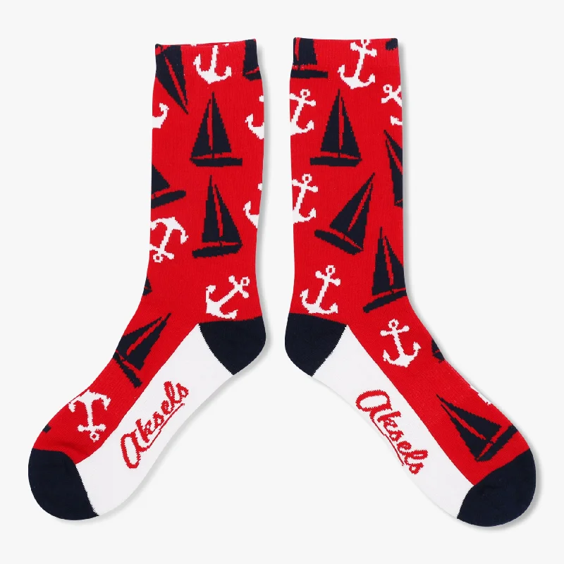 sock reviews knee -  Sailboats & Anchors Socks