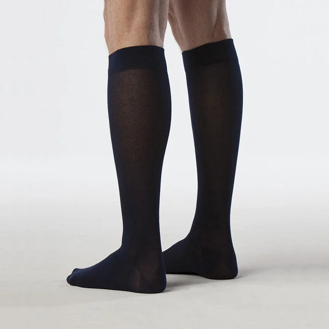 sock exchanges knee -  Sigvaris Well Being 191 Zurich Collection Men's Sea Island Cotton Socks -15-20 mmHg