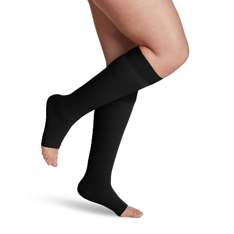 sock bundles knee -  Sigvaris Essential 862 Opaque Open Toe Knee Highs w/GripTop - 20-30 mmHg