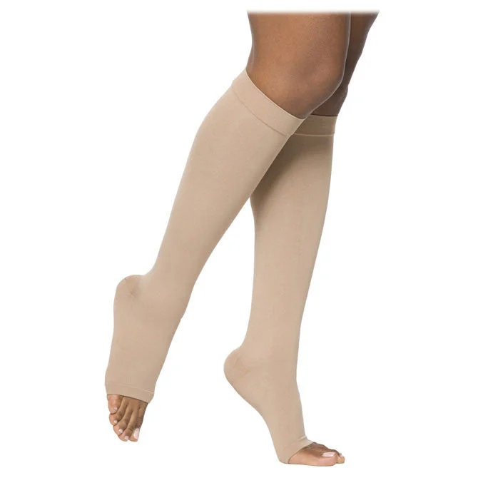 sock singles crew -  Sigvaris Essential 863 Opaque Open Toe Knee Highs - 30-40 mmHg