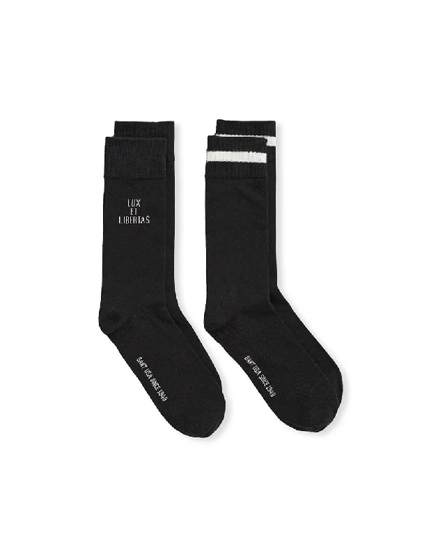 sock packaging knee -  Socks 2 Pack-Black