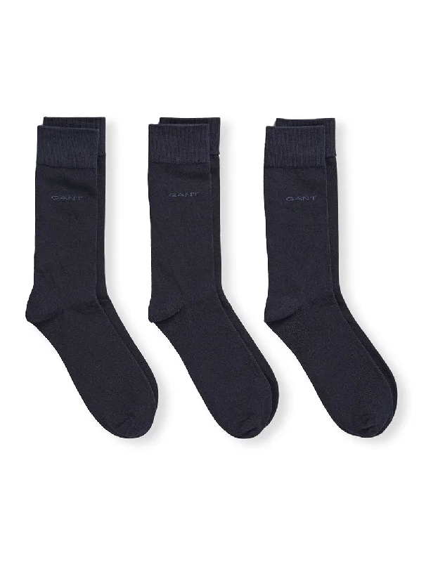 sock fashion crew -  Soft Cotton Socks 3-Pack Marine