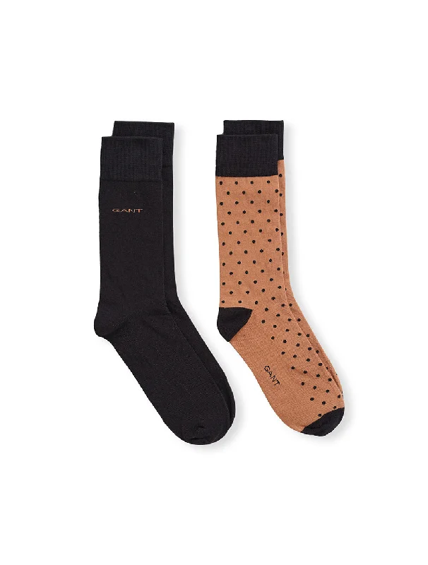 sock quality knee -  Solid & Dot Socks 2 Pack-Roasted Walnut